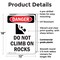 Signmission Do Not Climb On Rocks, 12 in W x Rectangle, Plastic OS-2PACK-DS-P-1218-V-2090 - alternate 8